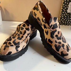 Aquatalia leopard hair calf hayley loafer